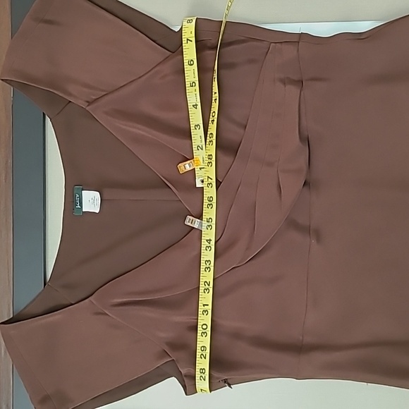 JCREW Silk Evening Dress | Coffee Brown| NWOT | Size 14 - Picture 6 of 8